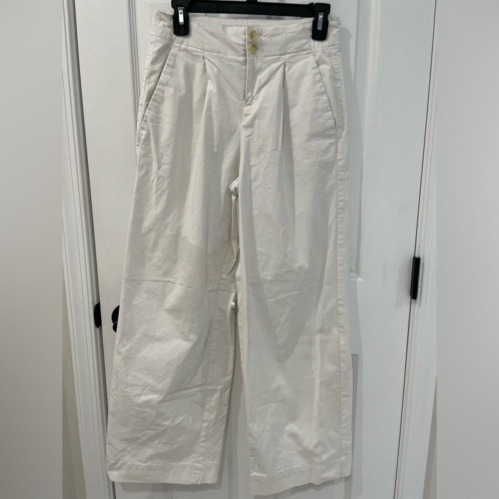 A New Day 98% Cotton Blend Stretch White Straight Leg Pants Women’s Size 2 - Picture 1 of 7